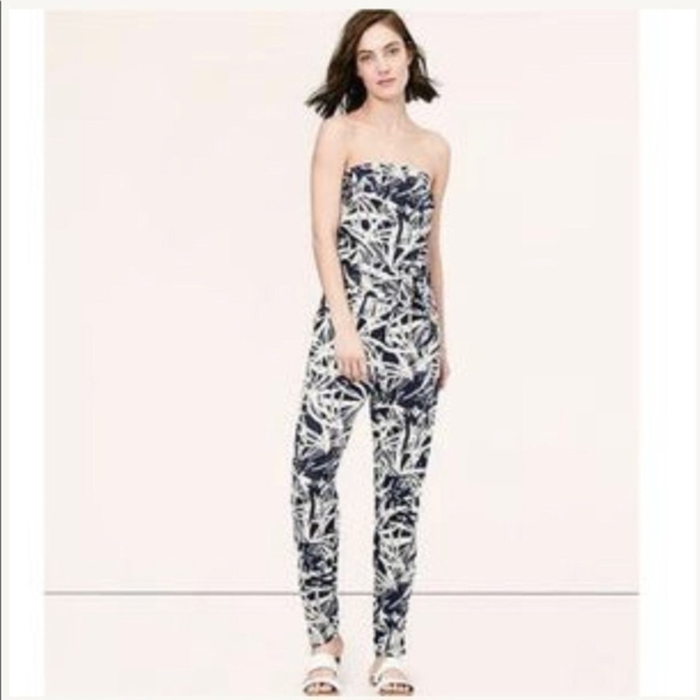 Ann Taylor Loft strapless linen blend jumpsuit. NWT, size 6